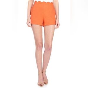 Orange Shorts w/ Scalloped Waist